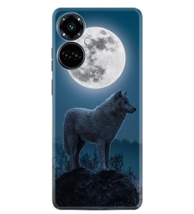 Camon 19 Pro Kılıf Resimli Desenli Silikon Platinium Series Moon Wolf 1820