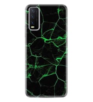 Vivo Y70 Kılıf Desenli Silikon Yeşil Şerit Mermer 1320
