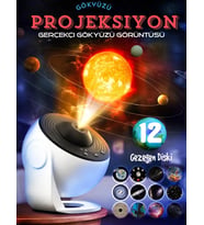 Gerçekçi HD 12 Film Disk Galaksi Projektörü Led Gökyüzü Projeksiyon Yıldızlı Masa ve Gece Lambası