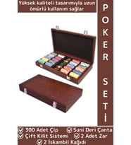 Elit Texas Holdem Casino Blackjack 300 Çipli Çift Kilit Sistemli Suni Deri Çantalı Poker Oyun Seti