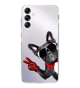 PrintiFy Samsung Galaxy A14 ile Uyumlu 1mm Slim Fit Köpek 2 050e Baskılı Şeffaf  Kılıf