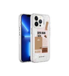 Apple iPhone 13 Pro Max Uyumlu Kılıf Mermer Desenli Zore Marbello Kapak (Kahverengi)