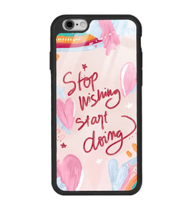 iPhone 6 Plus Pembe Motto Tasarımlı Glossy Telefon Kılıfı