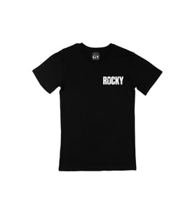 Rocky Cep Logo Tasarımlı Siyah Tişört