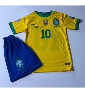 Brezilya Neymar Jr 2li Set Çocuk Forması (Sarı)