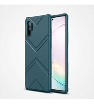 Galaxy Note 10 Plus Kılıf Köşeleri Airbagli Parmak İzi Yapmayan Hank Silikon Kılıf (Yeşil)