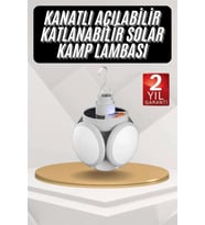 Güneş Enerjili Katlanır Lamba 5 Kanatlı USB Şarjlı