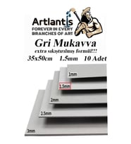 Mukavva Gri 1.5 mm 35x50 cm 10 Adet Sert Karton Ekstra Sıkıştırılmış 35*50 Mukavva Gri Renkli 10 Adet