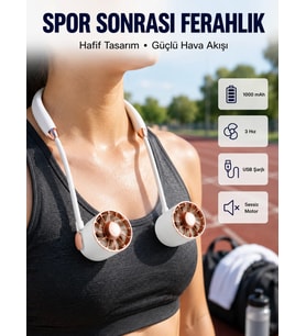 Yazlık Taşınabilir Sessiz Boyun Fanı 3 Kademe Hız Ayarlı