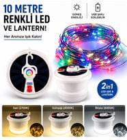 YX-669 Taşınabilir Güneş Enerjili Şerit Ledli Kamp Lambası - Çok modlu + Dahili 10 Metre ip Ledli
