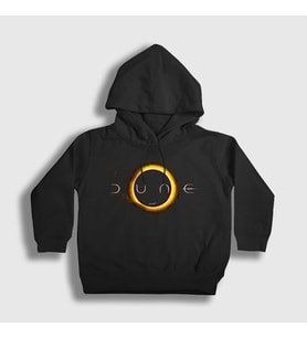 Presmono Unisex Çocuk Siyah Dune Logo Film Kapüşonlu Sweatshirt 420658tt
