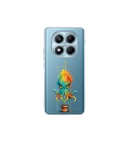 Redmi Note 14 Pro 5G ile uyumlu Splash ahtapot tasarımlı şeffaf silikon kılıf