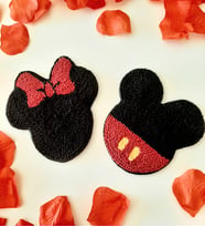 Mi-Knitting, Mickey Minnie Mouse Bardak Altlığı, Elİşi Bardak Altlığı, Punch Nakışı Bardak altlığı