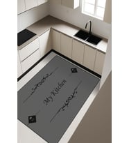 My Kitchen Desenli Dijital Baskı Kaymaz Taban Mutfak Halısı H0052 (Çok Renkli)