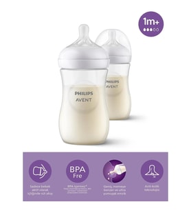 Philips Avent Natural Response PP 2'li Biberon Seti, 1+ Ay 260ml SYC903/02