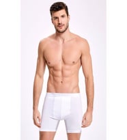 İlke Erkek Uzun Likralı Boxer 005 - 3 Adet (Beyaz)