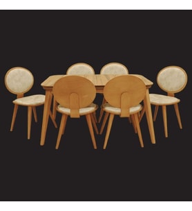 Masa-PAPEL Sandalye 12877 OVAL Sırt TK Kayın kaplama RETRO Açılır Nature El Yapım (KAHVE)