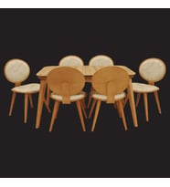Masa-PAPEL Sandalye 12877 OVAL Sırt TK Kayın kaplama RETRO Açılır Nature El Yapım (KAHVE)