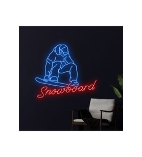 Snowboard Yazılı ve Şekilli Neon Tabela