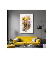 Tekli Dikey Kanvas Modern Salon Tablosu Sulu Boya Venedik Sokağı