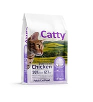 Catty Kısırlaştırılmış Kedi Maması Tavuklu 15 Kg (Beyaz)
