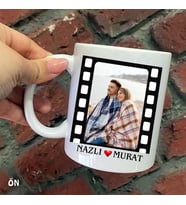 Size Özel Kameralı film Şeritli Resimli ve isimli Baskılı Kupa Bardaklar