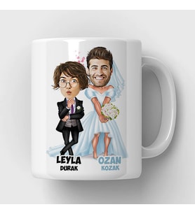 Kişiye Özel Kılıbık Damat Karikatürlü Kupa Bardak