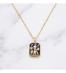 Çelik Kolye, Tarot Altın Kaplama Kadın Kolye K-132
