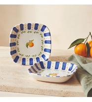 GÜRAL PORSELEN Güral Porselen Kayısı Desenli 13 cm Çerezlik ve Sosluk Seti - 2 Parça