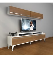 Decoraktiv Ekoflex 5 Mdf Silver Tv Ünitesi Tv Sehpası - Beyaz Ceviz (Beyaz - Ceviz)