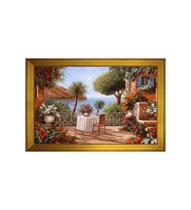 Manzara Temalı Kanvas Tablo 80 x 110 cm Gold Çerçeve