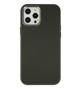 Newface Apple iPhone 12 Pro Max Kılıf Asya Deri Silikon - Koyu Yeşil