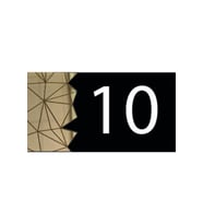 Dekoratif Aynalı Modern Kapı Numarası - Gold 10