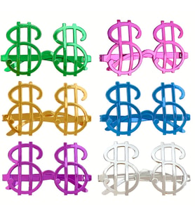 Dolar Şekilli Metalize Parti Gözlüğü 6 Adet