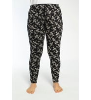 Büyük Beden Cepli Viskon Yazlık Kadın Pijama Altı Tek Alt y14 (Siyah)