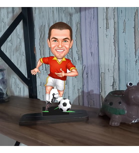 Romeo Futbolcu Sarı Kırmızı Karikatur Bıblo