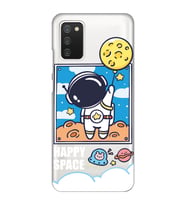 Samsung Galaxy A02S Uyumlu Astronot Desenli Şeffaf Telefon Kılıfı