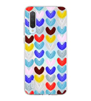 PrintiFy Xiaomi Mi 9 Lite ile Uyumlu 1mm Slim Fit Water Color 1 Baskılı Şeffaf  Kılıf