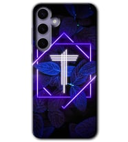 Galaxy S24 Plus Kılıf HD Desen Baskılı Kılıf - Dark Neon Yaprak T Harfi