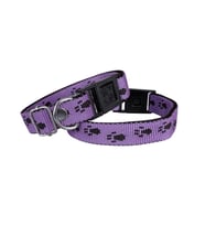Köpek Tasması Patili Dokuma 2 cm - Min: 30 cm - Max: 50 cm Mor