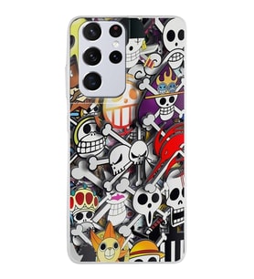 Samsung Galaxy S21 Ultra Kapak Anime Tasarımlı Şeffaf Silikon Kılıf