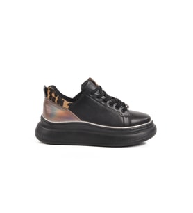 Ayakmod Siyah Kalın Taban Kadın Sneaker T-300 Z