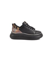 Ayakmod Siyah Kalın Taban Kadın Sneaker T-300 Z