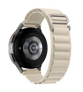 Oppo Watch 46mm 22mm Renkli Hasır Tokalı Kordon + Metal Kordon Dönüştürücü (Beyaz)