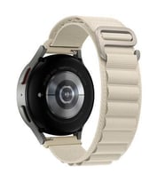 Oppo Watch 46mm 22mm Renkli Hasır Tokalı Kordon + Metal Kordon Dönüştürücü (Beyaz)