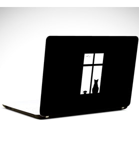 Kedi ve Fare Laptop Sticker 12 İnch (29X24CM)