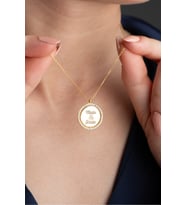 925 Ayar Gümüş Nazarlı İsim Yazılabilen Çif Tarsaflı Kolye