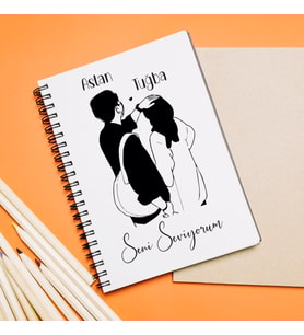 Seni Seviyorum Sevgili Tasarımlı Kişiye Özel Defter