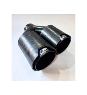 90 mm. Sağ Dual Karbon Akrapoviç Msport logolu egzoz eksoz ucu çift çıkışlı
