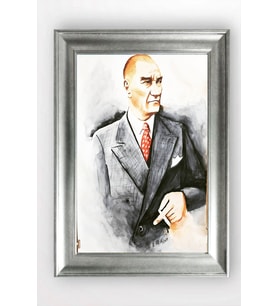 Gümüş Çerçeveli Atatürk Tablo a330